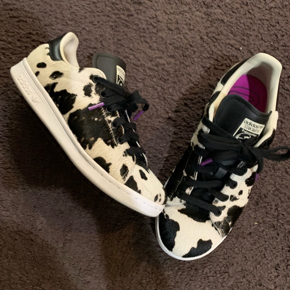 Adidas: Stan Smith 'Fuzzy Cow Print' 🐄 Pony Hair - Picture 6 of 8